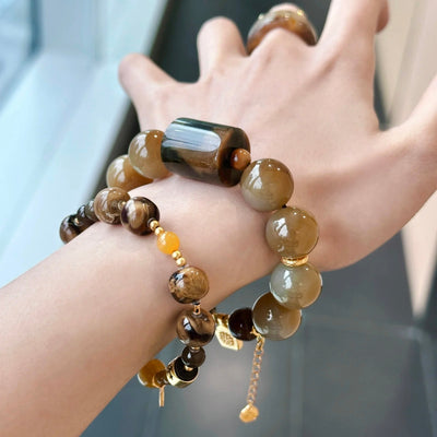 Brown natural crystal bracelet