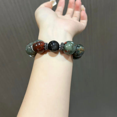 Dark green natural crystal bracelet